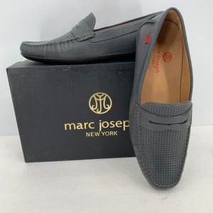 Marc Joseph Union St perforated leather driving moccasin loafer shoe men new 9.5